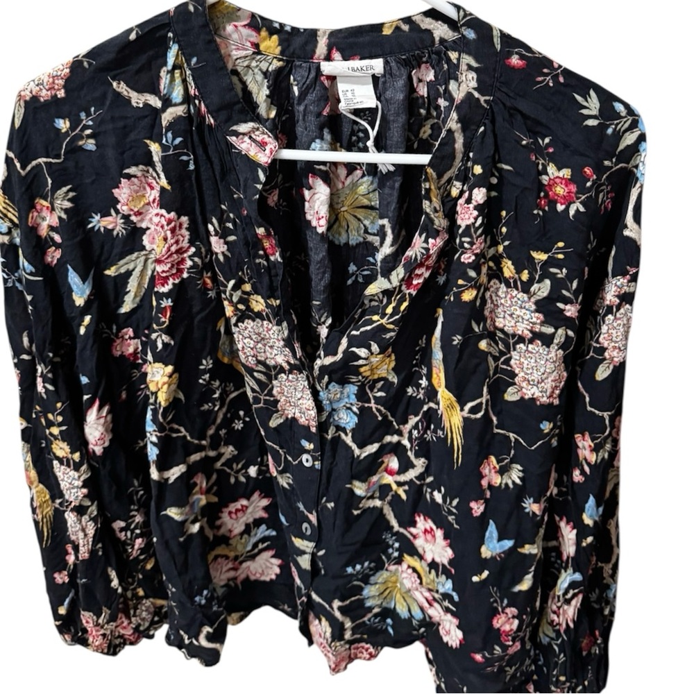 Business Casual Black Floral Blouse